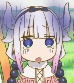 🍥 Kanna Kamui Miss Kobayashi's Dragon Maid Anime, Drache, Kanna, Kanna Kamui, Miss Kobayashis Dragon Maid, süß, traurig whatsapp sticker