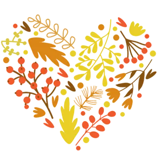 ❤ outono, coração, folhas, bagas, folhagem telegram sticker