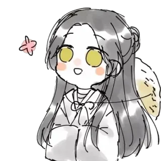 😄 chibi, cartoon, sticker, anime, cute, sketch, fanart whatsapp sticker