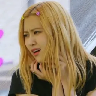 🤔 kpop, розэ, blackpink, в замешательстве, выражение, певица telegram sticker