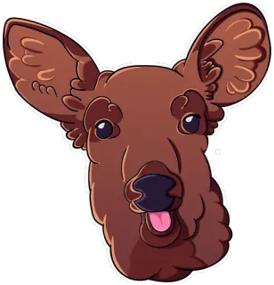 😮 Hund, Tier, Braun, Cartoon, Aufkleber whatsapp sticker