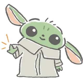 🖐 Grogu The Mandalorian โกรกู, เบบี้ โยดา, เดอะ แมนดาลอเรียน, สตาร์ วอร์ส, น่ารัก, การ์ตูน telegram sticker