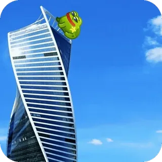 🐸 Pepe the Frog Meme, Frosch, Gebäude, Wolkenkratzer telegram sticker
