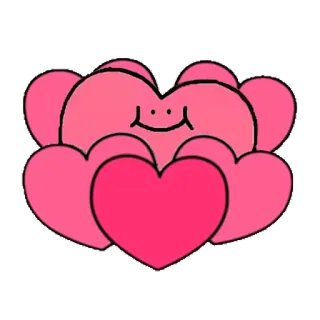 ♥ corazón, amor, lindo, dibujos animados, rosa telegram sticker