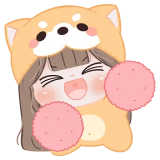 😼 Desenho animado, Fofo, Anime, Cachorro, Feliz, Líder de torcida telegram sticker