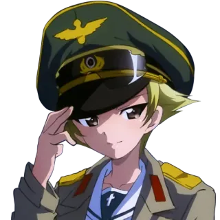 🙂 Anime, Militär, Salut, Charakter, Uniform whatsapp sticker