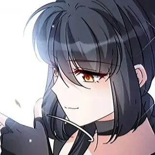 👍 애니메이션, 만화, 여자, 검은 머리 telegram sticker