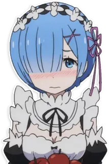 😳 Rem Anime, Maid, Arrossendo, Carino, Kawaii, Rem, Re Zero telegram sticker