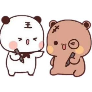 🖍 王 แพนด้า, หมี, น่ารัก, การ์ตูน, ภาพวาด telegram sticker