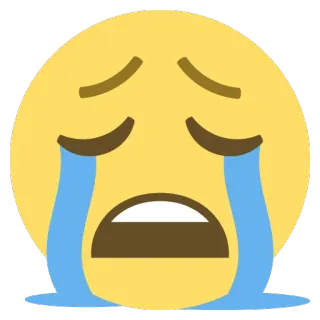 😭 Emoji, pleurer, triste, larmes, contrarié, visage whatsapp sticker