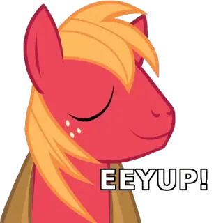 👍 Big McIntosh My Little Pony EEYUP! Big McIntosh, My Little Pony, dibujos animados, animado, caballo, poni telegram sticker