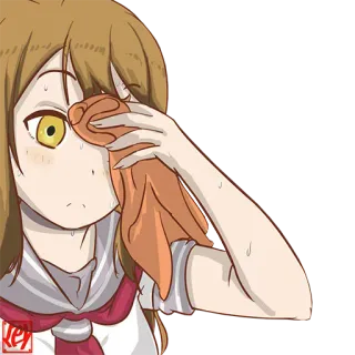 😥 anime girl, sweating, nervous, exhausted, wiping sweat telegram sticker