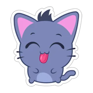 😝 Katze, Aufkleber, süß, Cartoon, Tier, fröhlich whatsapp sticker