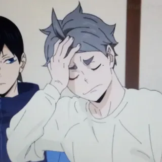 😔 Sugawara Koushi Haikyuu!! Anime, Mangá, Personagem, Sugawara Koushi, Haikyuu, Preocupado telegram sticker
