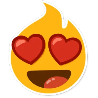😍 emoji, love, hearts, face, flame, expression, affection, romantic whatsapp sticker