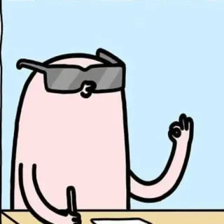 💎 cartoon, personage, zonnebril, tekening, ok gebaar telegram sticker