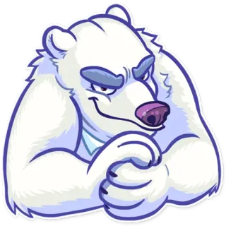 😈 oso, oso polar, dibujo animado, animal, pegatina whatsapp sticker