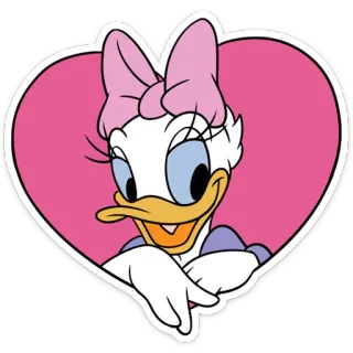 ❤️ Daisy Duck мультфильм, Disney, персонаж, Дейзи Дак, сердце, милый telegram sticker