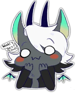 🦇 What's this onio かわいい, 動物, ステッカー, 漫画, 悪魔, モンスター, デジタルアート telegram sticker
