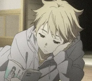 🎟 Anime, Lezen, Jongen, Verdrietig, Lofi, Kawaii telegram sticker
