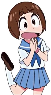 👏 Mako Mankanshoku Kill la Kill 애니메이션, 킬라킬, 만칸쇼쿠 마코, 교복, 신남, 귀여움 telegram sticker