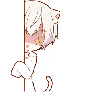 🤩 Anime, Katze, Süß, Sticker, Kawaii, Manga, Charakter, Illustration whatsapp sticker