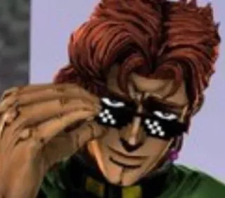 😎 Noriaki Kakyoin JoJo's Bizarre Adventure kakyoin, jojo, anime, deal with it, occhiali, noriaki whatsapp sticker