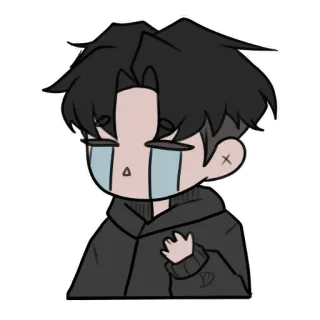 😭 Anime, Chico, Dibujo animado, Personaje, Llorando, Lágrimas, Triste whatsapp sticker