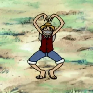 🍖 Luffy One Piece 루피, 원피스, 애니메이션, 만화, 하트, 캐릭터 telegram sticker