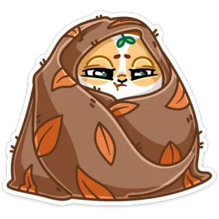 ☹️ gato, manta, acogedor, lindo, animal, pegatina telegram sticker