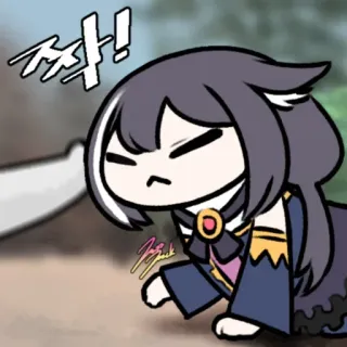❤️ 짝! anime, cartoon, character, chibi, crying, sad telegram sticker