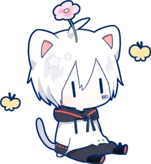 🌸 猫, アニメ, かわいい, 可愛い, ステッカー, ちび whatsapp sticker