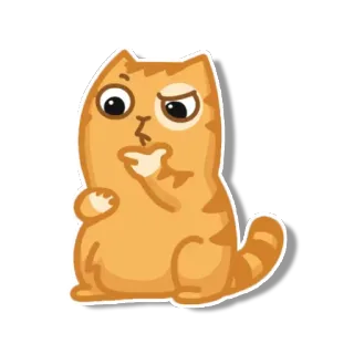 🤔 gato, lindo, animal, naranja, gatito telegram sticker