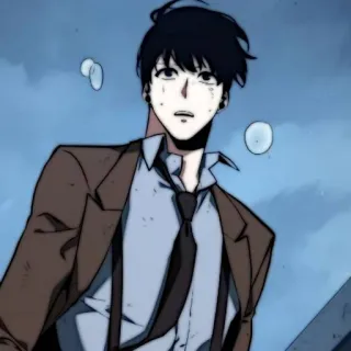 🗯 Anime, Personaje, Hombre, Ilustración, Morena, Corbata, Chaqueta telegram sticker