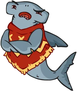 😦 shark, animal, cartoon, character, sea creature, funny, cute telegram sticker