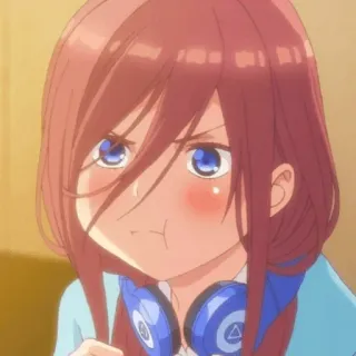 🥀 Miku Nakano The Quintessential Quintuplets Anime, Manga, Personaje, Ilustración, Miku Nakano, Las Quintillizas whatsapp sticker