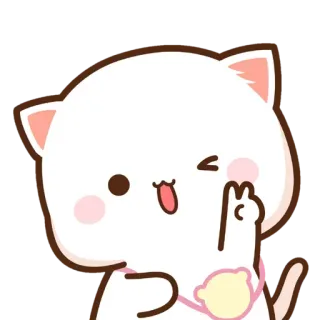 ✨ dễ thương, mèo, biểu tượng hòa bình, nháy mắt, nhãn dán telegram sticker