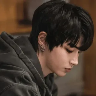 😓 pria, anting-anting, hoodie, profil, kasual telegram sticker