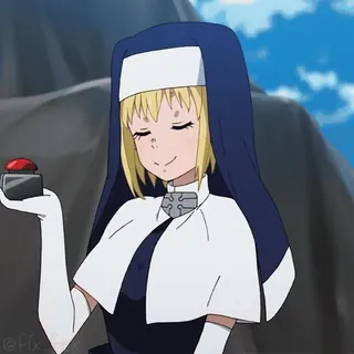 🔴 Iris Fire Force Anime, Fire Force, Iris, Botón, Monja, Manga, Personaje telegram sticker