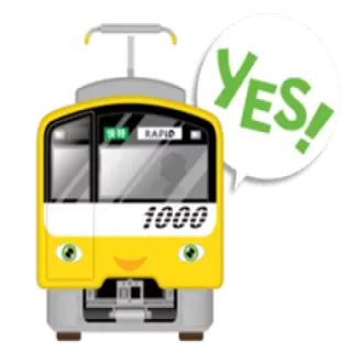 ✅ YES! trem, transporte, transporte público, metrô, sim telegram sticker
