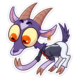 😱 goat, cartoon, animal, sticker, cute, funny telegram sticker