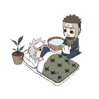 🥰 Kreskówka, Choroba, Chory, Anime, Manga, Opieka, Szpital, Naruto telegram sticker