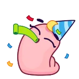🥳 贴纸, 卡通, 派对, 庆祝, 彩带, 可爱 telegram sticker