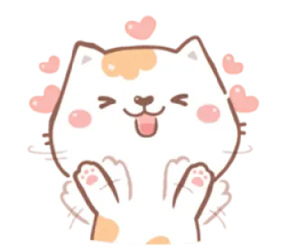 🥰 gatto, carino, cuori, animale, cartone animato, adorabile, adesivo telegram sticker