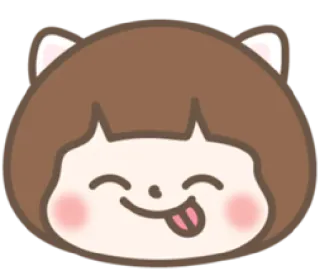 😋 Desenho animado, Fofo, Personagem, Kawaii, Adesivo, Língua, Feliz telegram sticker