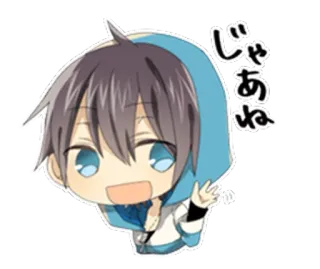 ✋ じゃあね Anime, Manga, Dessin animé, Mignon, Kawaii, Japonais, Garçon, Salutation whatsapp sticker