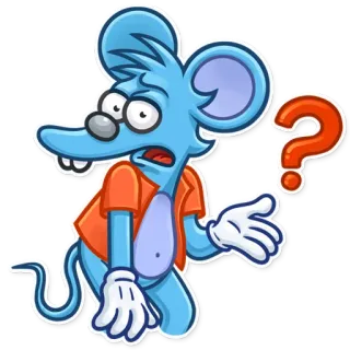 ❓ rato, desenho animado, pergunta, confuso, animal, personagem telegram sticker