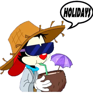 🏝 HOLIDAYS holidays, vacation, coconut, anime, cartoon, travel, yakko warner telegram sticker
