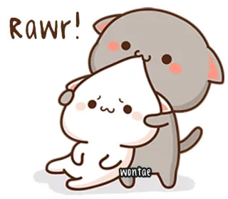 Mochi Mochi Peach Cat by @wontae telegram stickers