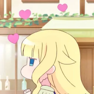 ☁️ anime, dibujos animados, chica, corazones, rubia, linda whatsapp sticker